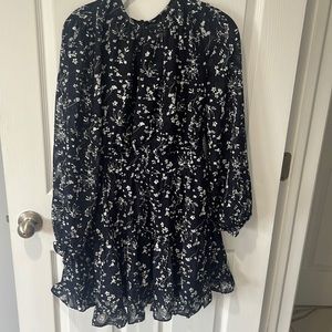 Lulu’s Navy Floral Long Sleeve mini dress